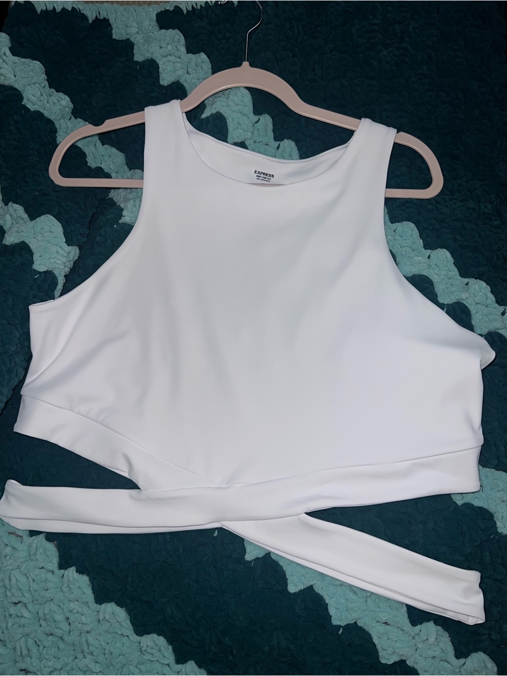 Express White Cropped Waist Tank